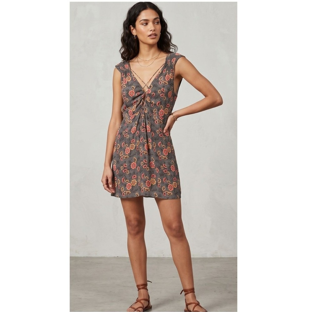 Boho Fairy Grunge Silk Dress Womens XS Floral Folk ISABEL MARANT ETOILE 34 $600